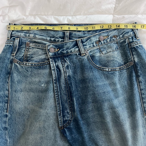 R13 cross-over distressed, cuffed denim - Picture 8 of 8